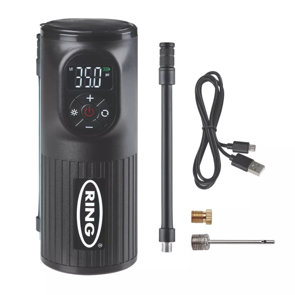 Ring RTC2000 Rechargeable Compact Cordless Handheld Tyre Inflator 3.7V 1 Ring RTC2000 Rechargeable Compact Cordless Handheld Tyre Inflator 3.7V