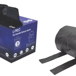L-PRO Black Tie Handle Refuse Sacks/Bin Liners In Dispenser Box 100Ltr 75 Pack -Maypole Shop 129FH A3