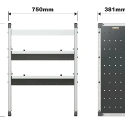 Van Guard Universal Trade Van Racking Unit (1 Straight & 2 Angled Shelves) 750 X 381 X 1009mm -Maypole Shop 169KP A3