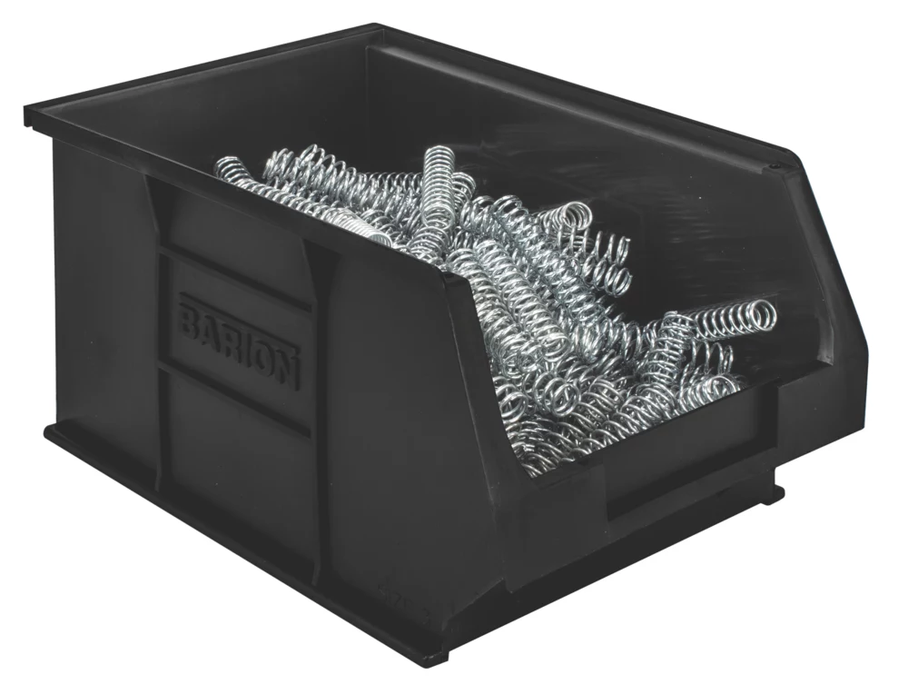 Essentials Barton TC3 Semi-Open-Fronted Recycled Storage Containers Black 10 Pack 3 Essentials Barton TC3 Semi-Open-Fronted Recycled Storage Containers Black 10 Pack - Image 3