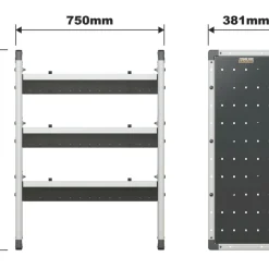 Van Guard Universal Trade Van Racking Unit (3 Angled Shelves) 750 X 381 X 1009mm -Maypole Shop 271KP A3