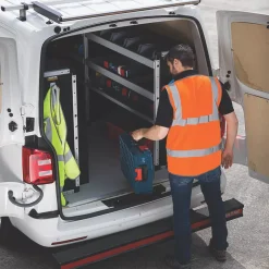 Van Guard Universal Trade Double Van Racking Unit (4 Straight & 2 Angled Shelves) 2216 X 381 X 1279mm -Maypole Shop 308KP A2