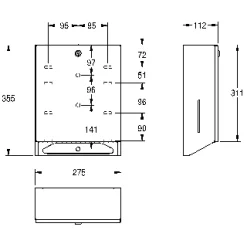 Franke Rodan Lockable Paper Towel Dispenser Wall-Mounted Stainless Steel -Maypole Shop 31846 A2