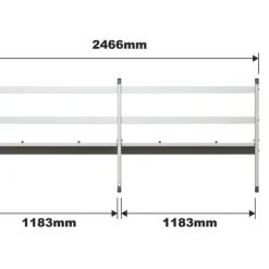 Van Guard Universal Trade Double Van Racking Unit (4 Straight & 2 Angled Shelves) 2466 X 381 X 1009mm -Maypole Shop 341KP A4