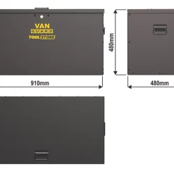 Van Guard VG500M Lockable Tool Store Medium Black 910 X 480 X 480mm -Maypole Shop 3499T A2