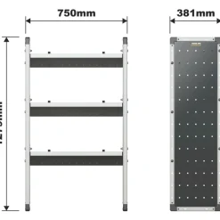 Van Guard Universal Trade Van Racking Unit (3 Angled Shelves) 750 X 381 X 1279mm -Maypole Shop 364KP A4