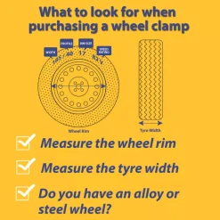 Maypole Universal Wheel Clamp Yellow -Maypole Shop 4875F A5
