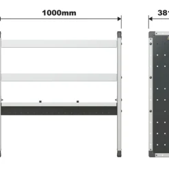 Van Guard Universal Trade Van Racking Unit (2 Straight & 1 Angled Shelves) 1000 X 381 X 1009mm -Maypole Shop 490KP A4