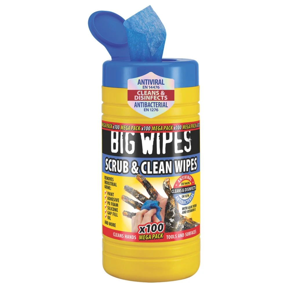 Big Wipes Scrub & Clean Wipes Blue 100 Pack 1 Big Wipes Scrub & Clean Wipes Blue 100 Pack