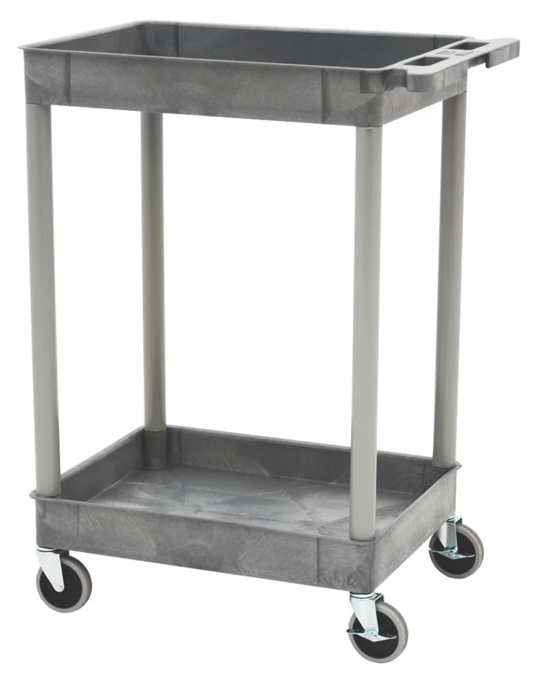 Essentials Grey 2-Shelf Trolley 1 Essentials Grey 2-Shelf Trolley