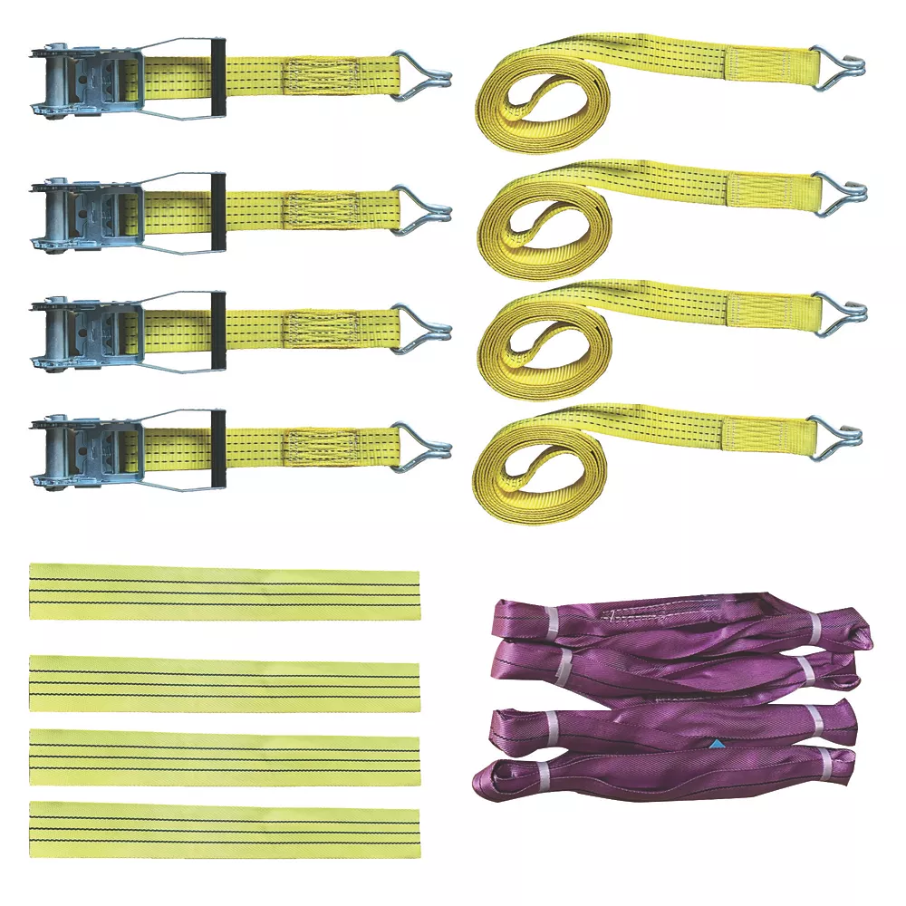 Smith And Locke Smith & Locke Ratchet Tie-Down Strap & Lifting Sling Set With J-Hooks 12 Piece Set 2 Smith And Locke Smith & Locke Ratchet Tie-Down Strap & Lifting Sling Set With J-Hooks 12 Piece Set - Image 2