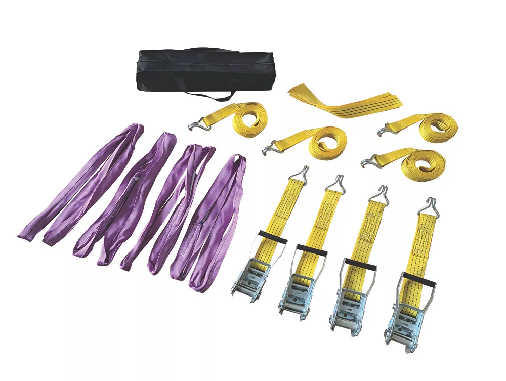 Smith And Locke Smith & Locke Ratchet Tie-Down Strap & Lifting Sling Set With J-Hooks 12 Piece Set 1 Smith And Locke Smith & Locke Ratchet Tie-Down Strap & Lifting Sling Set With J-Hooks 12 Piece Set
