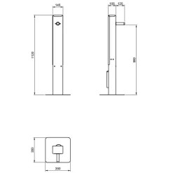 Dart Valley Systems Satin Finish AC00-050 Touch-Free Sanitiser Station -Maypole Shop 873KR A4