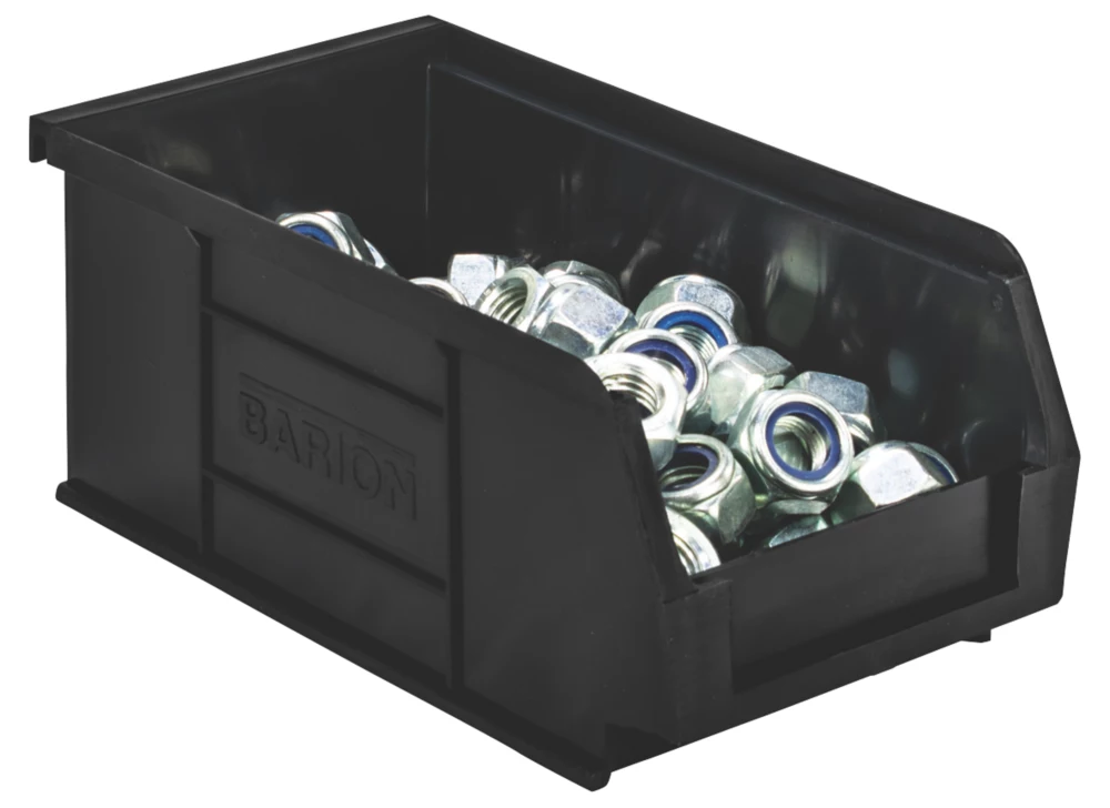 Essentials Barton TC2 Semi-Open-Fronted Recycled Storage Containers Black 20 Pack 2 Essentials Barton TC2 Semi-Open-Fronted Recycled Storage Containers Black 20 Pack - Image 2