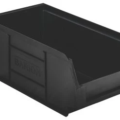Essentials Barton TC2 Semi-Open-Fronted Recycled Storage Containers Black 20 Pack